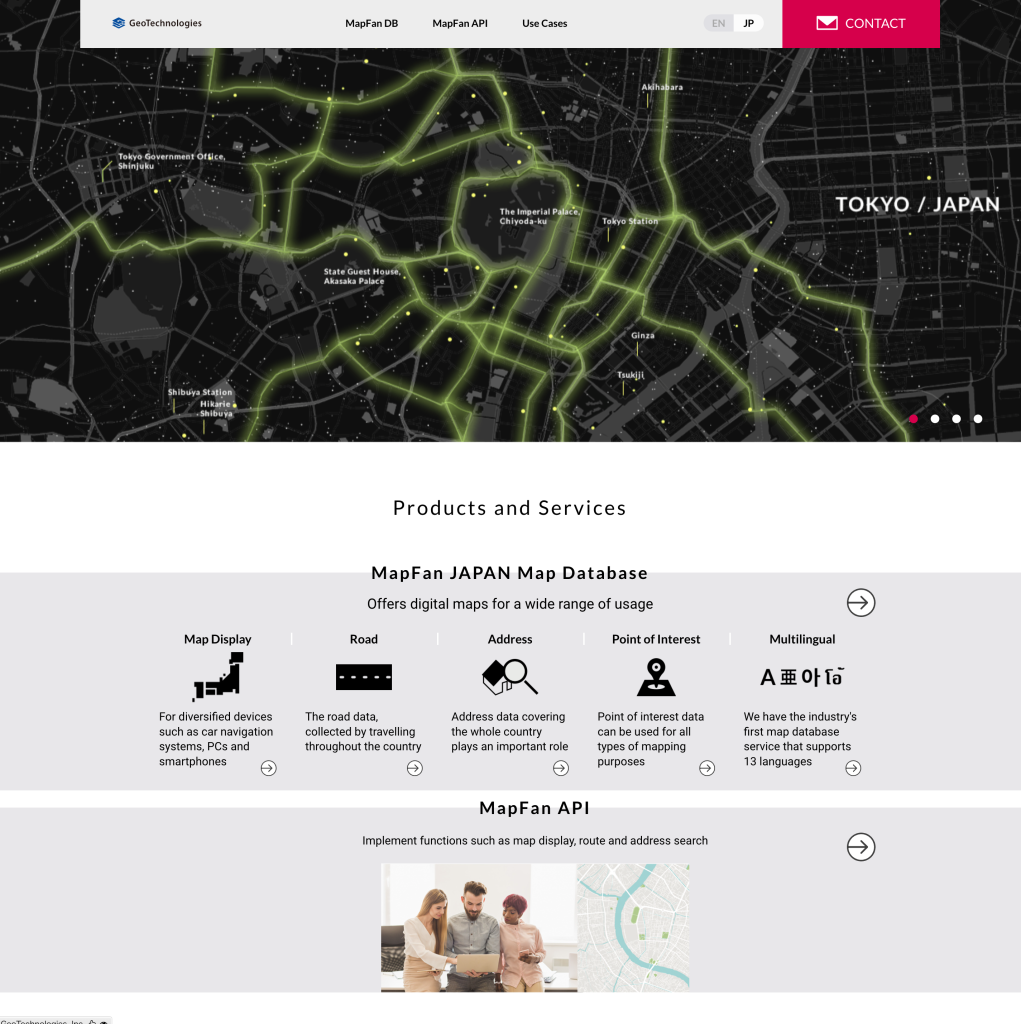 株式会社ジオテクノロジーズ様の法人向けサービスサイトの制作事例