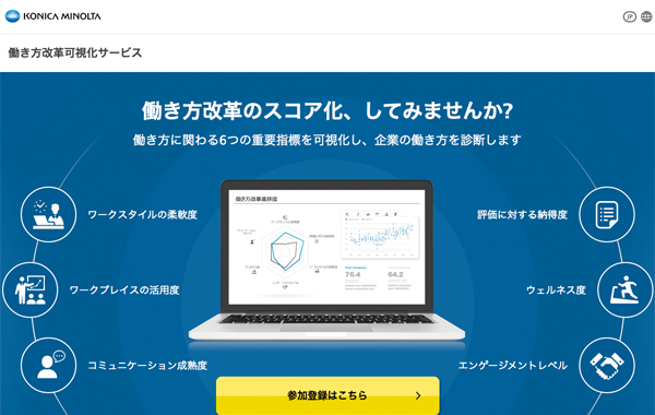 サービスサイト制作 - 働き方改革可視化サービス - コニカミノルタ株式会社様